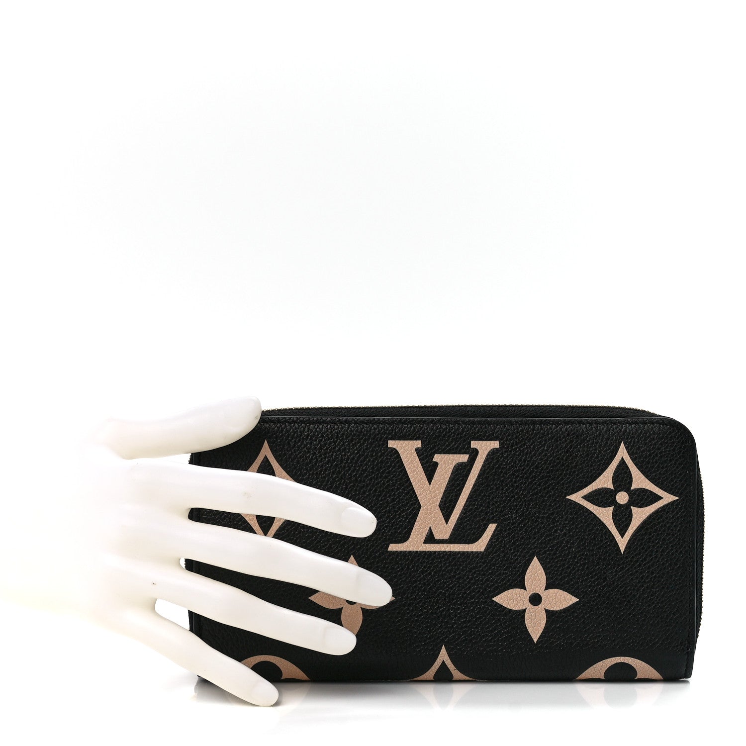Louis Vuitton Empreinte Monogram Giant Zippy Wallet Black Beige 2 of 11