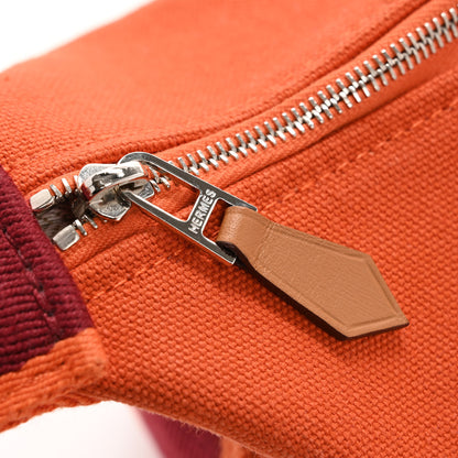 Hermes Canvas Small Bride-A-Brac Pouch Orange Burgundy 7 of 8
