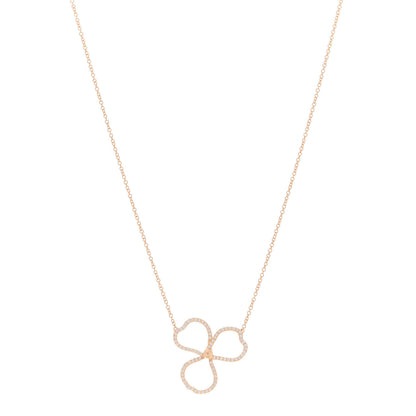 Tiffany 18K Rose Gold Diamond Open Flower Paper Flowers Pendant Necklace 1 of 5