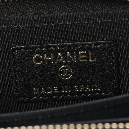 Chanel Goatskin Quilted Chanel 19 Zip Around Coin Purse Wallet Black 6 of 7