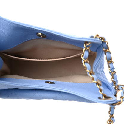 Chanel Caviar Quilted Small Wavy CC Hobo Blue 5 of 9