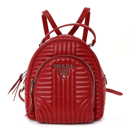 Prada Soft Calfskin Impunture Diagramme Day Backpack Fuoco 1 of 9