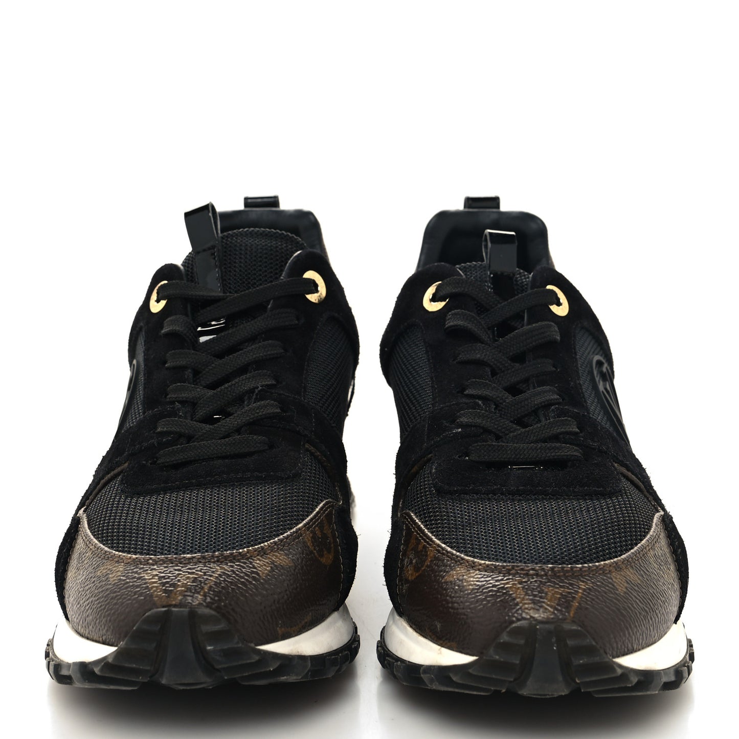 Suede Monogram Run Away Sneakers 39 Black