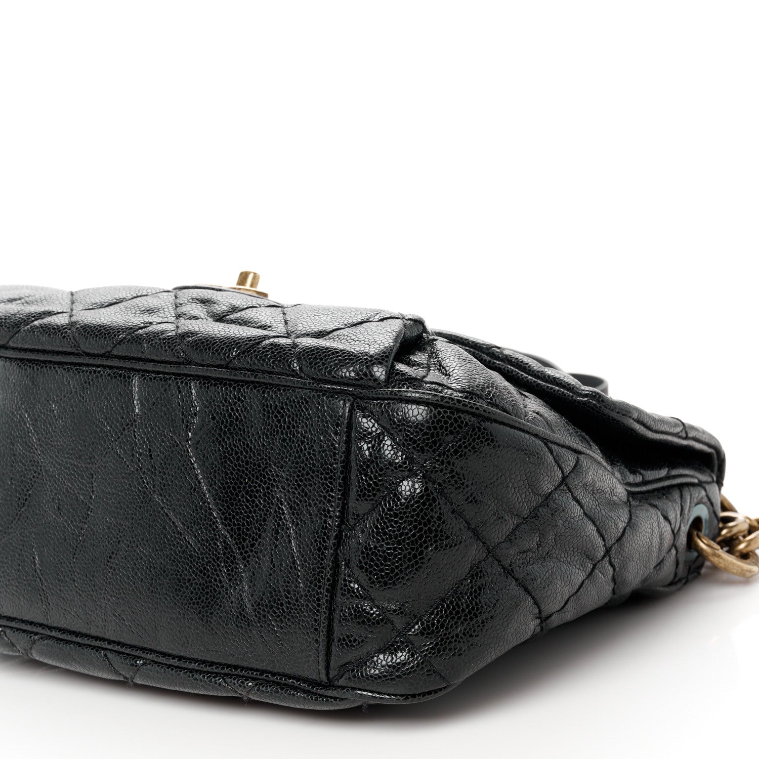 Chanel Crumpled Grained Calfskin Medium Coco Pleats Messenger Flap Black 11 of 11
