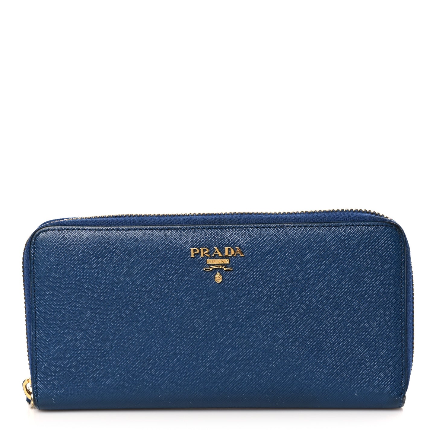 Saffiano Metal Zip Around Wallet Bleuette