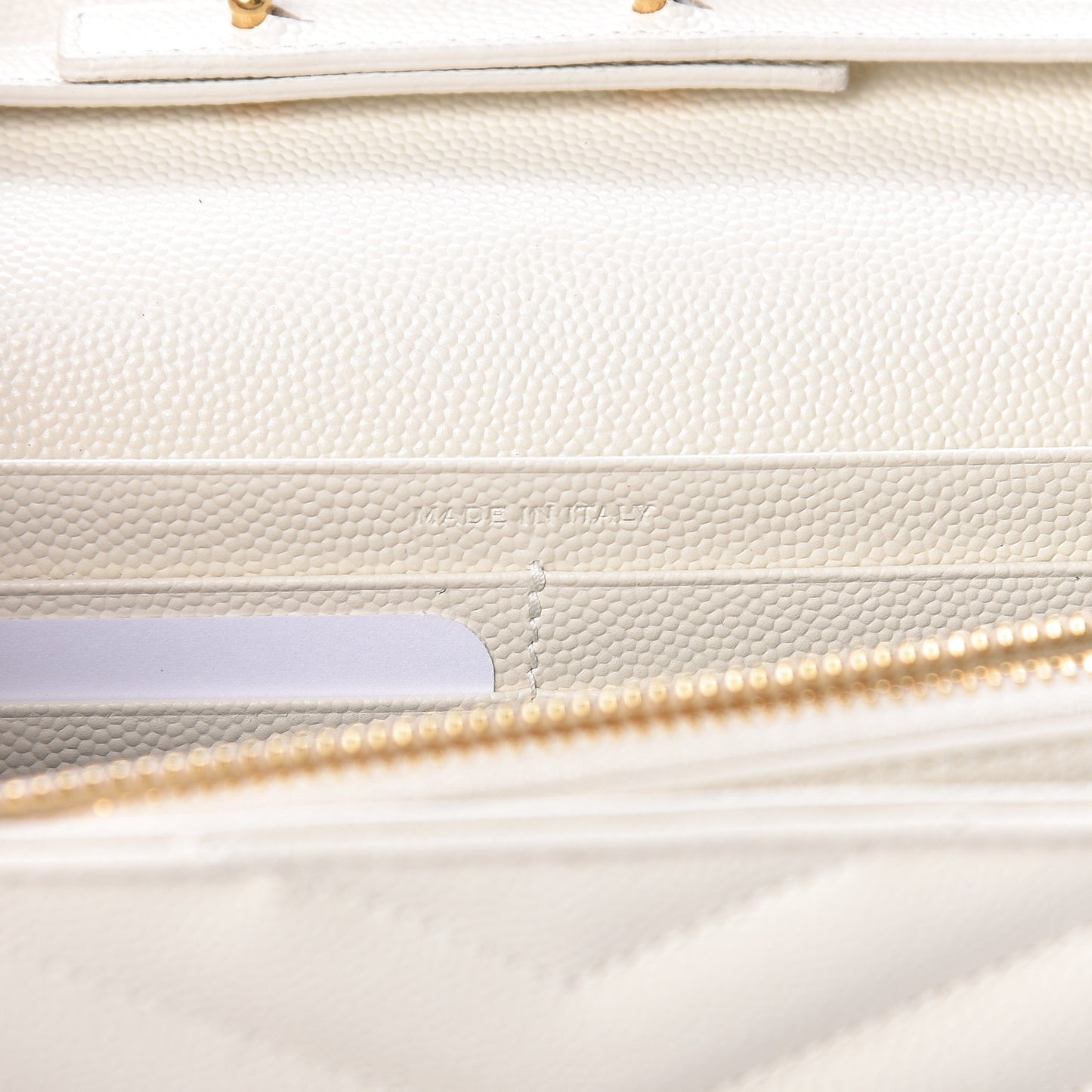 Grain De Poudre Matelasse Chevron Monogram Chain Wallet Porcellana