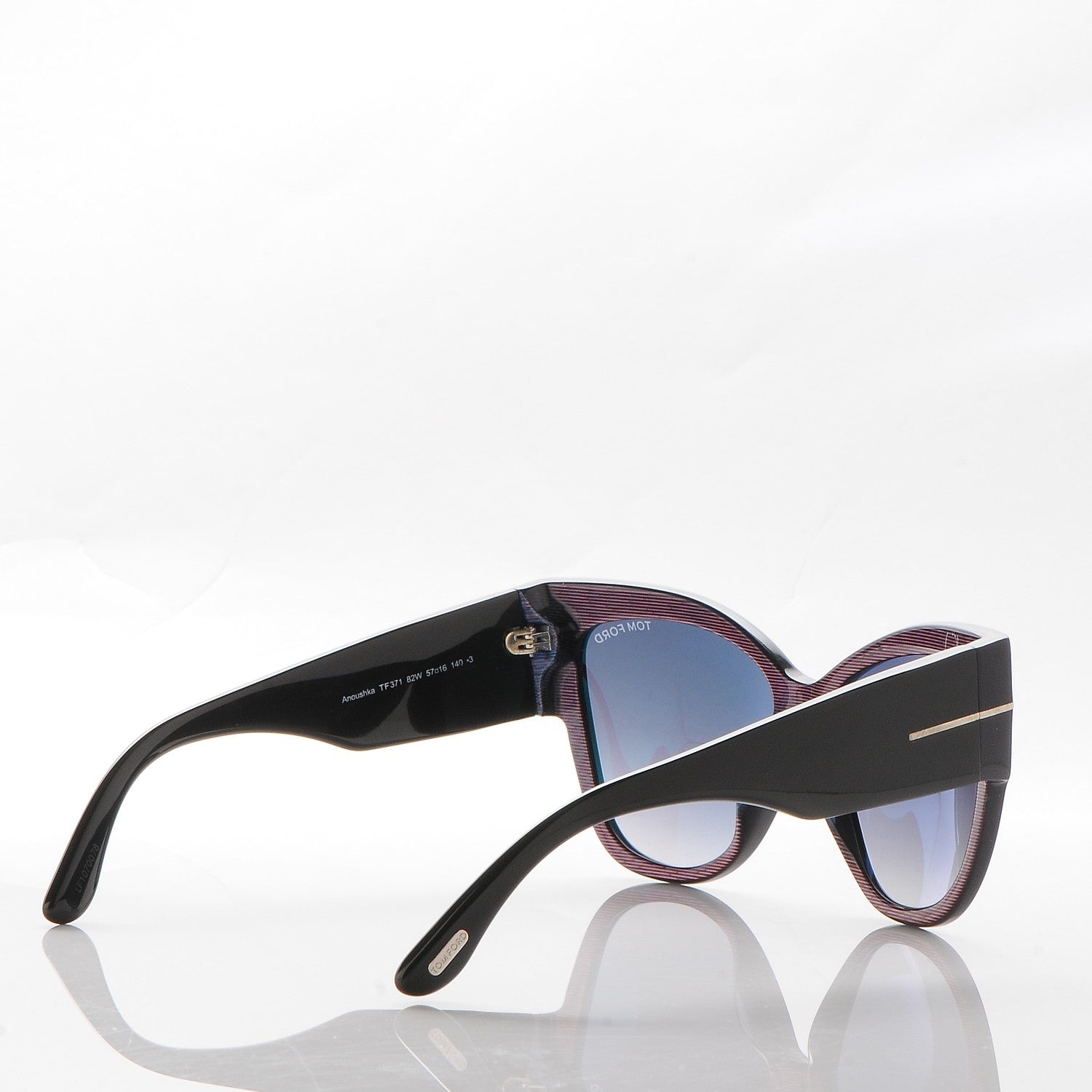 Tom Ford Acetate Anoushka Cat Eye Sunglasses TF371 Blue Multi 4 of 8