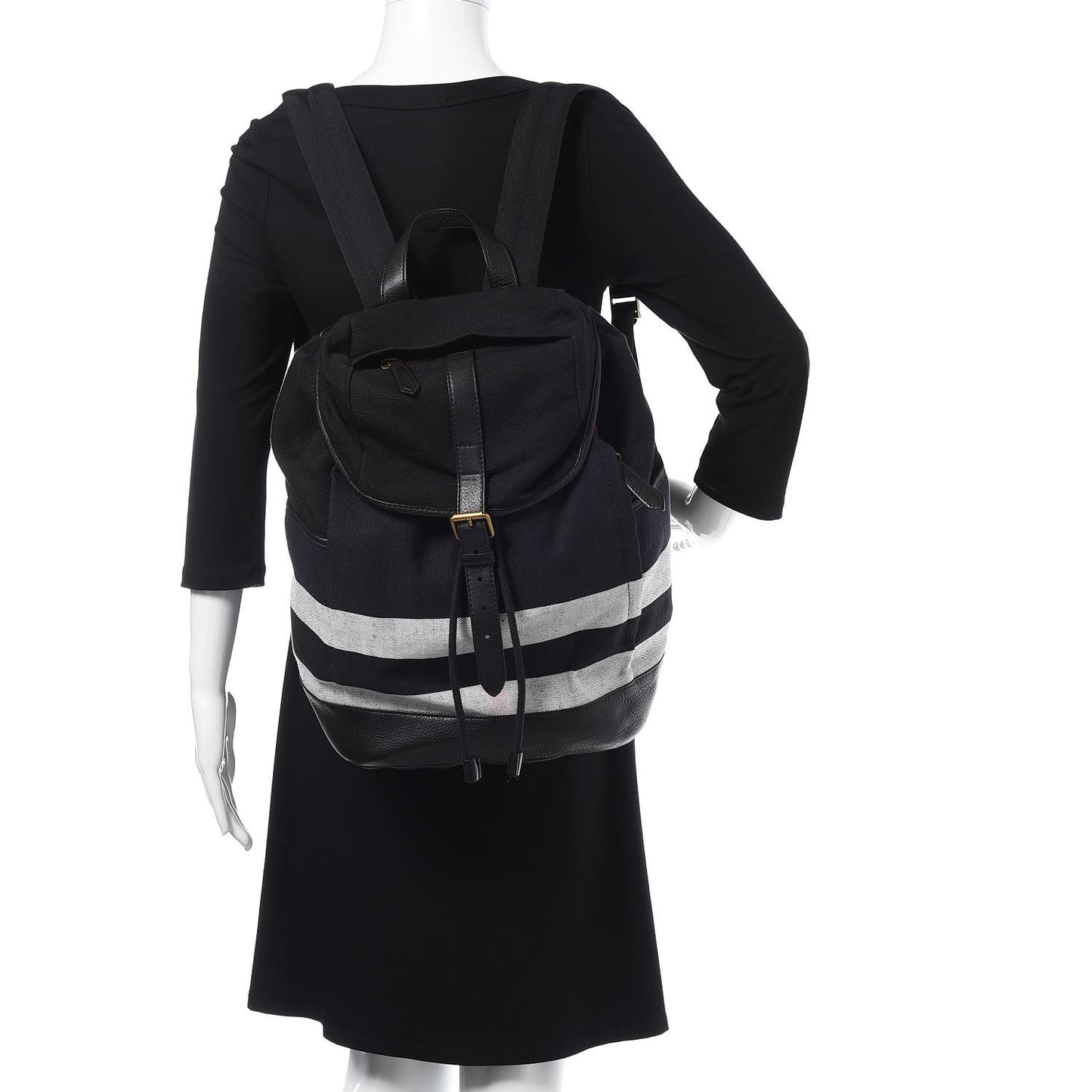 Overdyed Canvas Mega Check Drifton Backpack Black