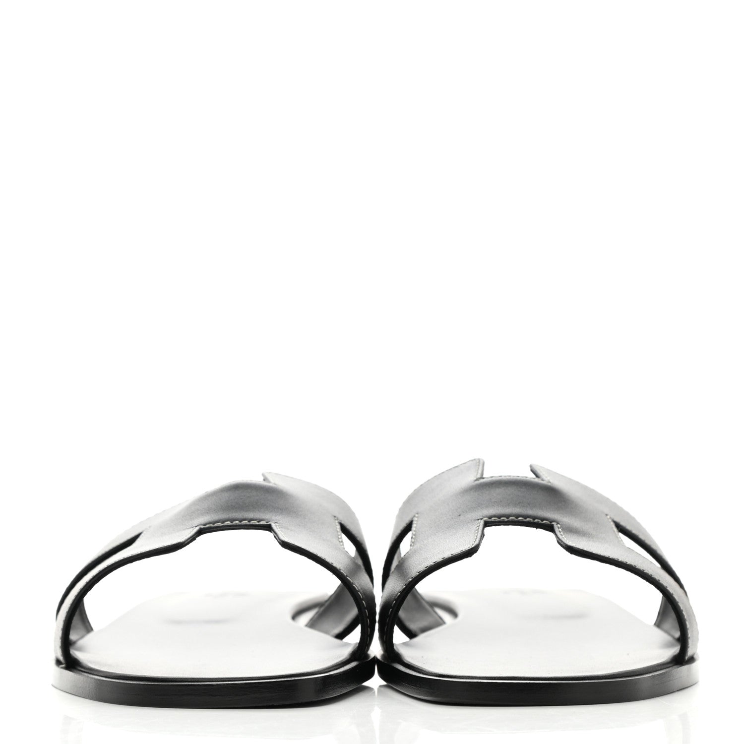 Hermes Box Calfskin Oran Sandals 40.5 Black 2 of 10