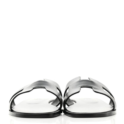 Hermes Box Calfskin Oran Sandals 40.5 Black 2 of 10