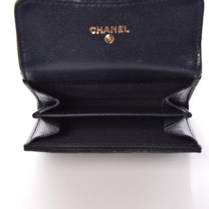 Chanel Caviar Quilted Flap Card Holder Wallet Navy 5 of 9