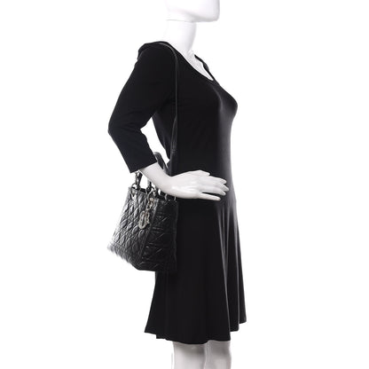 Christian Dior Lambskin Cannage Medium Lady Dior Black 2 of 8