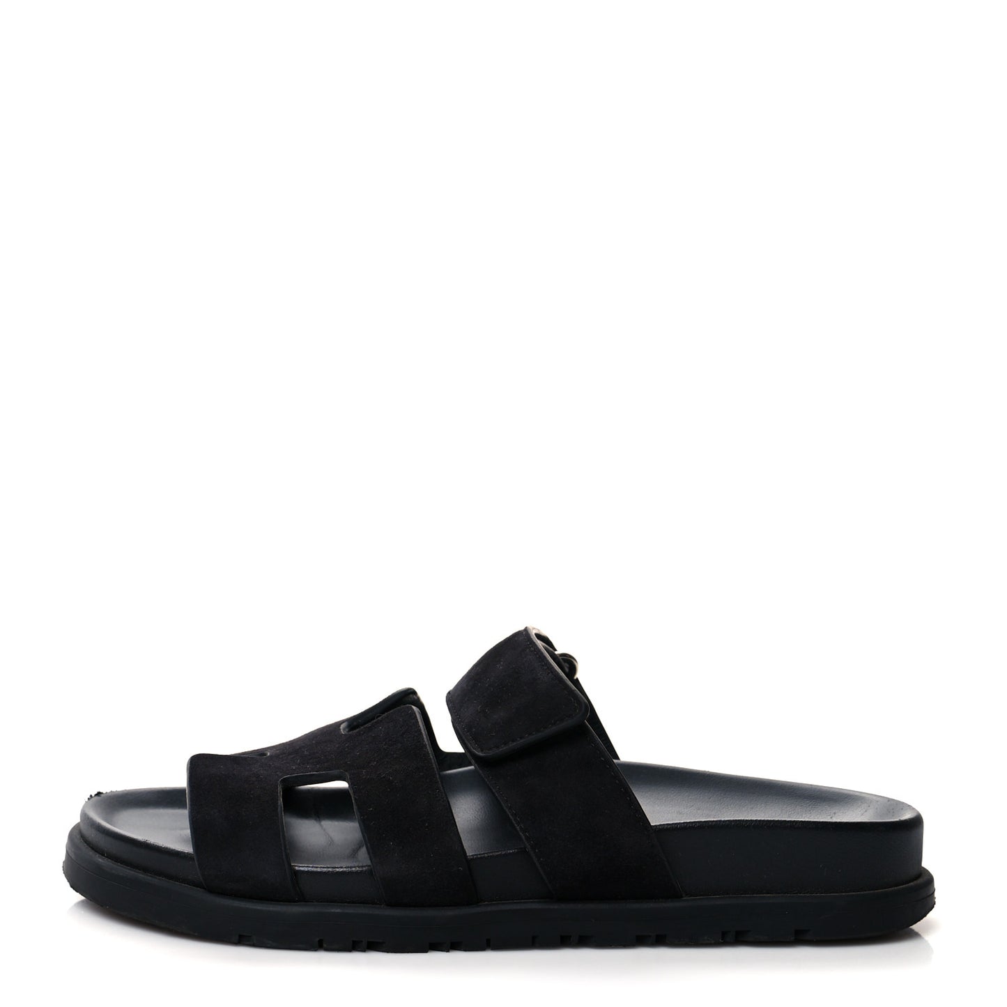 Suede Goatskin Womens Chypre Sandals 35 Black