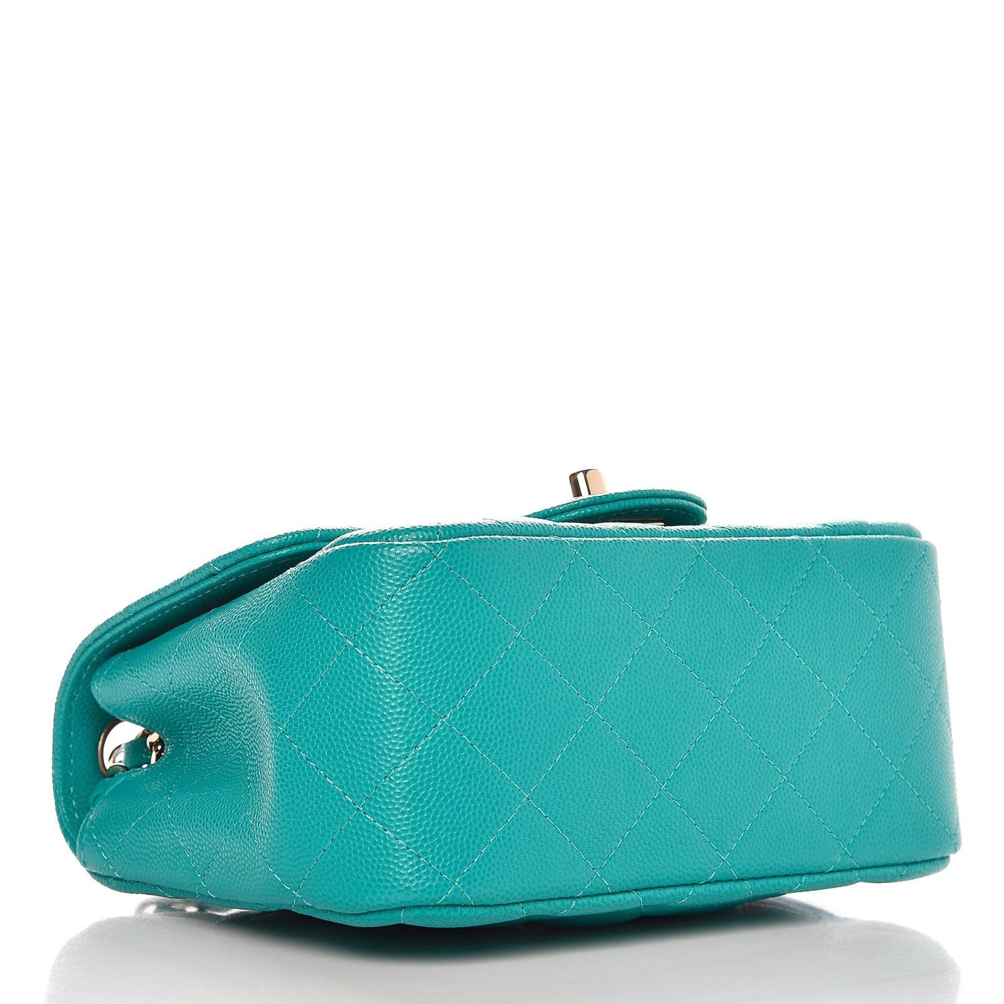 Caviar Quilted Mini Square Flap Turquoise