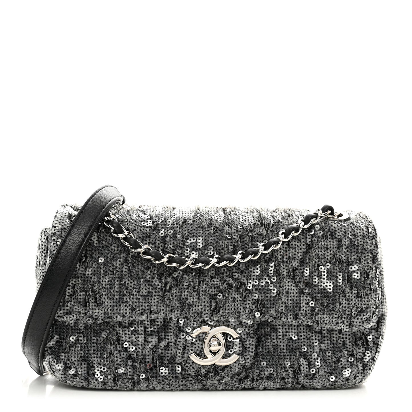 Sequin Small Single Flap Silver