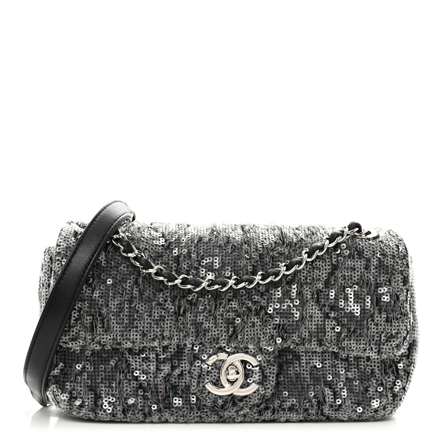 Chanel Sequin Small Single Flap Silver 1 of 10
