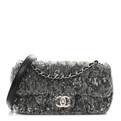 Chanel Sequin Small Single Flap Silver 1 of 10