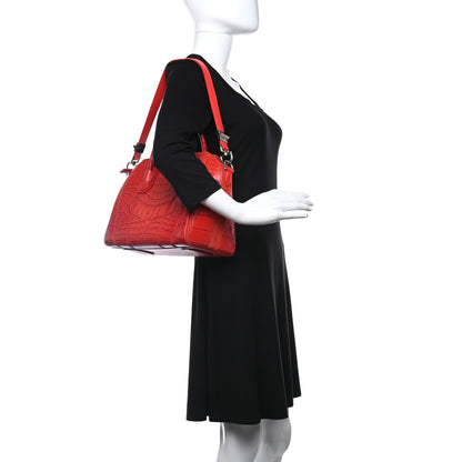 Givenchy Calfskin Crocodile Embossed Small Antigona Red 2 of 11