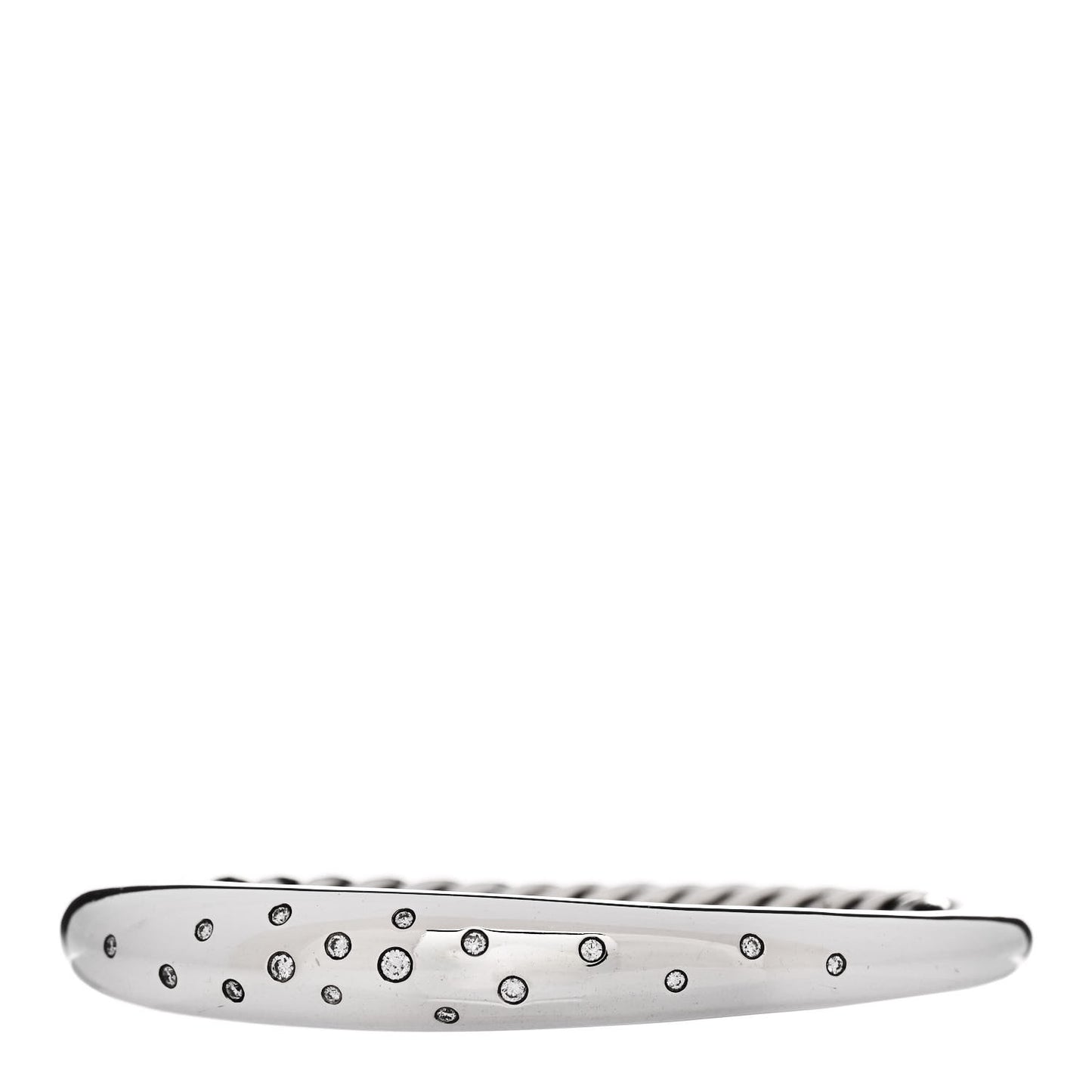 Sterling Silver Diamond 9.5mm Pure Form Smooth Bangle Bracelet