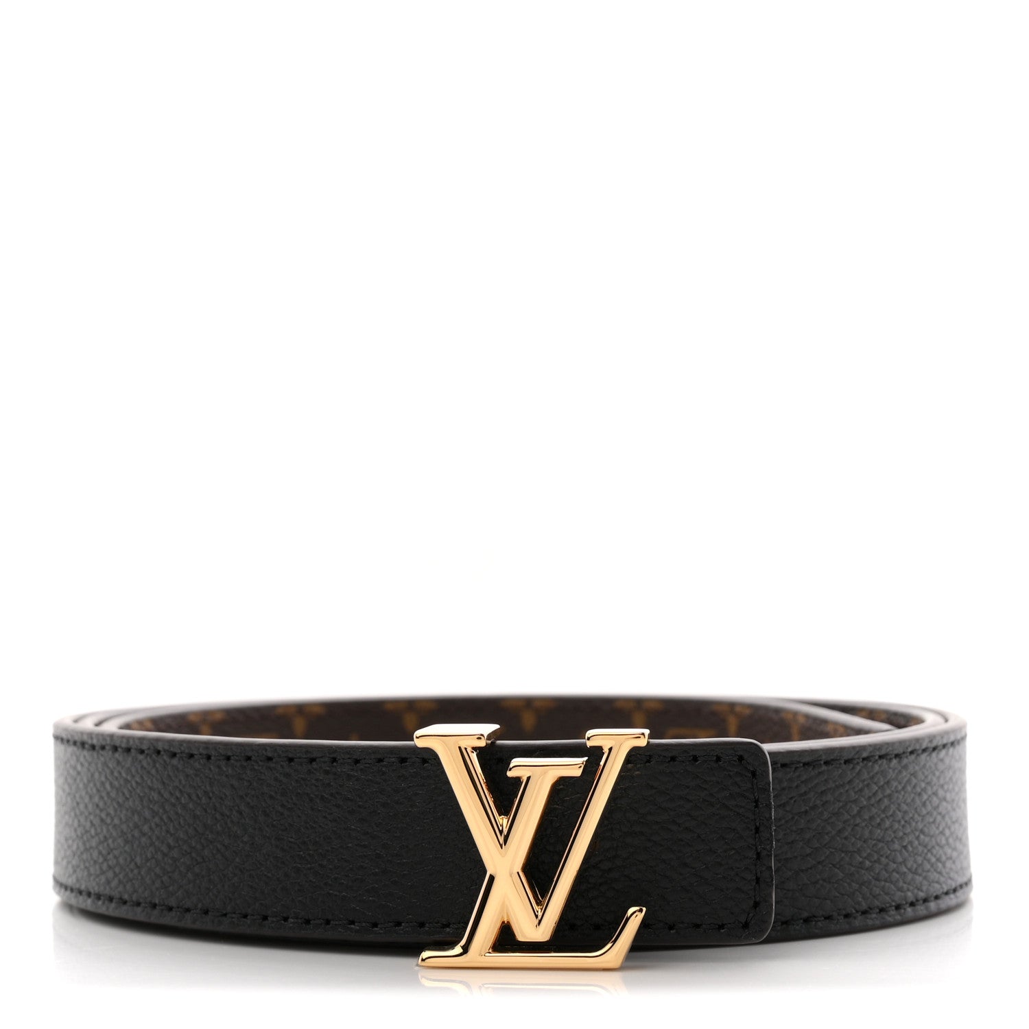 Louis Vuitton Calfskin Monogram 25mm LV Iconic Reversible Belt 95 38 Black 2 of 8