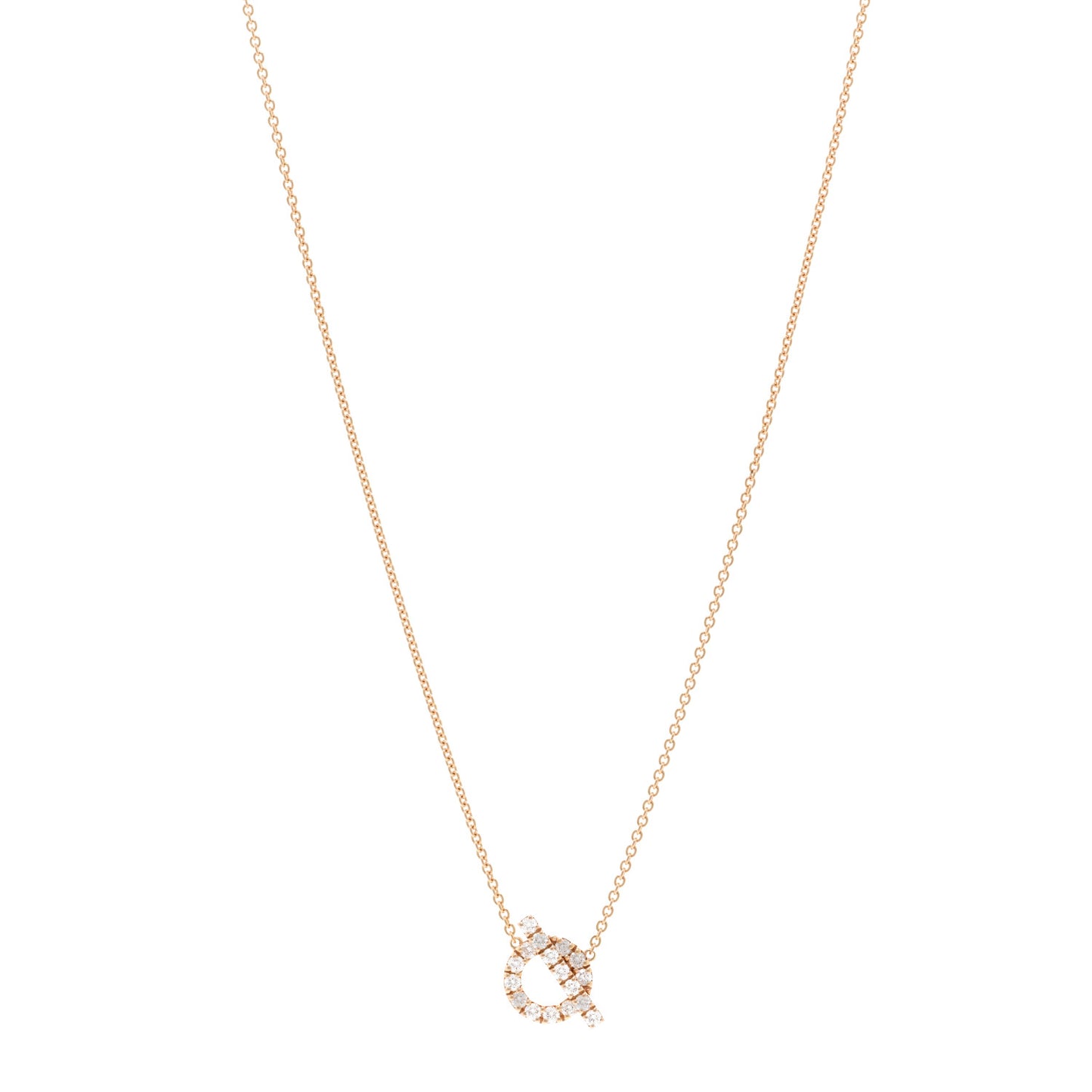 18K Rose Gold Diamond Finesse Pendant Necklace