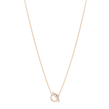Hermes 18K Rose Gold Diamond Finesse Pendant Necklace 1 of 6
