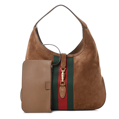 Gucci Suede Cudu Web Large Jackie Hobo Marron Glace 1 of 13