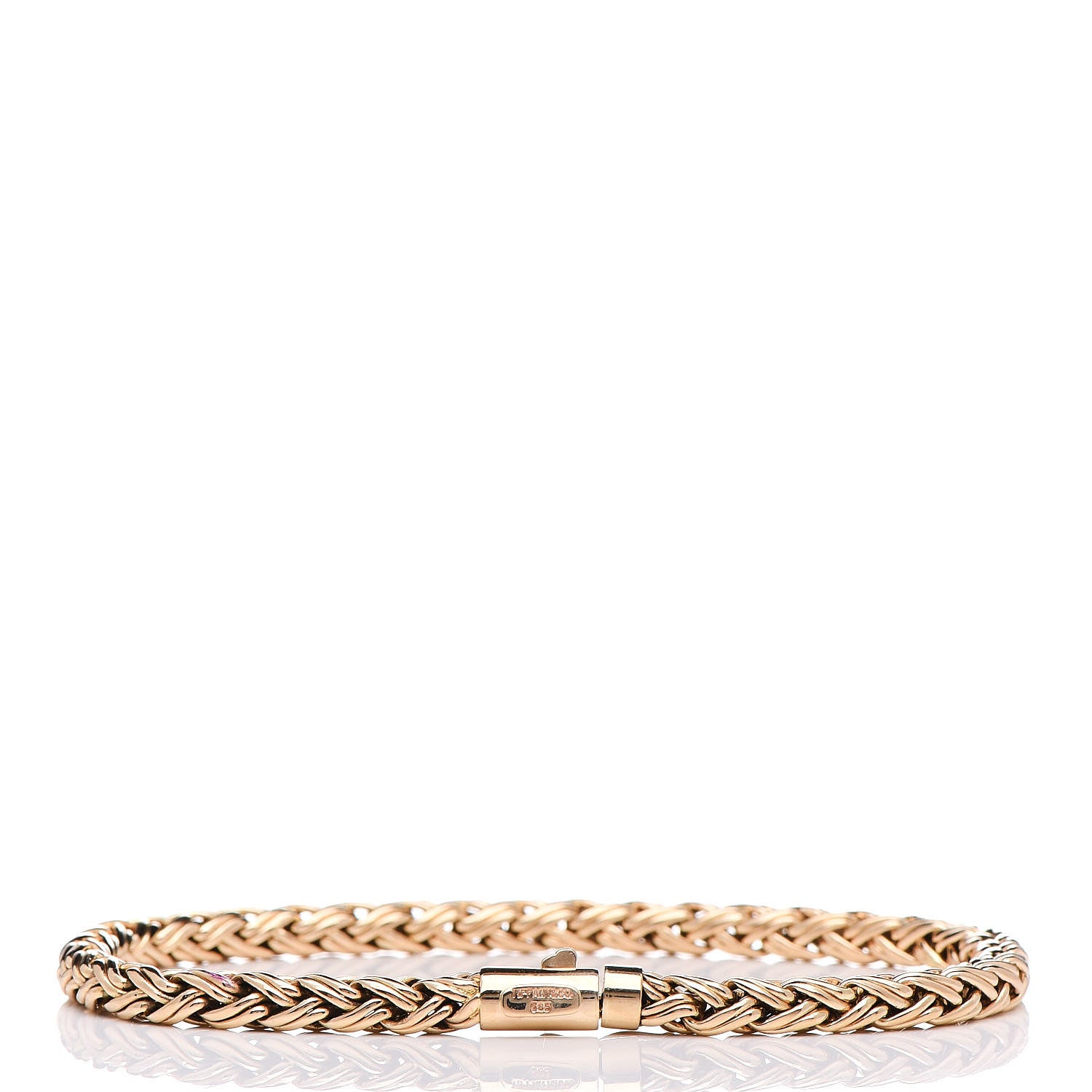 Tiffany 14K Yellow Gold 4mm Russian Weave Braid Bracelet 3 of 7