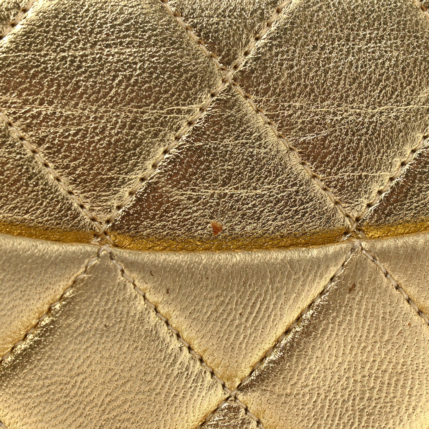 Metallic Lambskin Quilted Mini Square Flap Gold