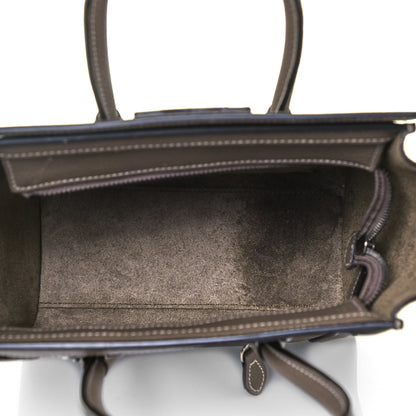 Celine Drummed Calfskin Nano Luggage Souris 5 of 9