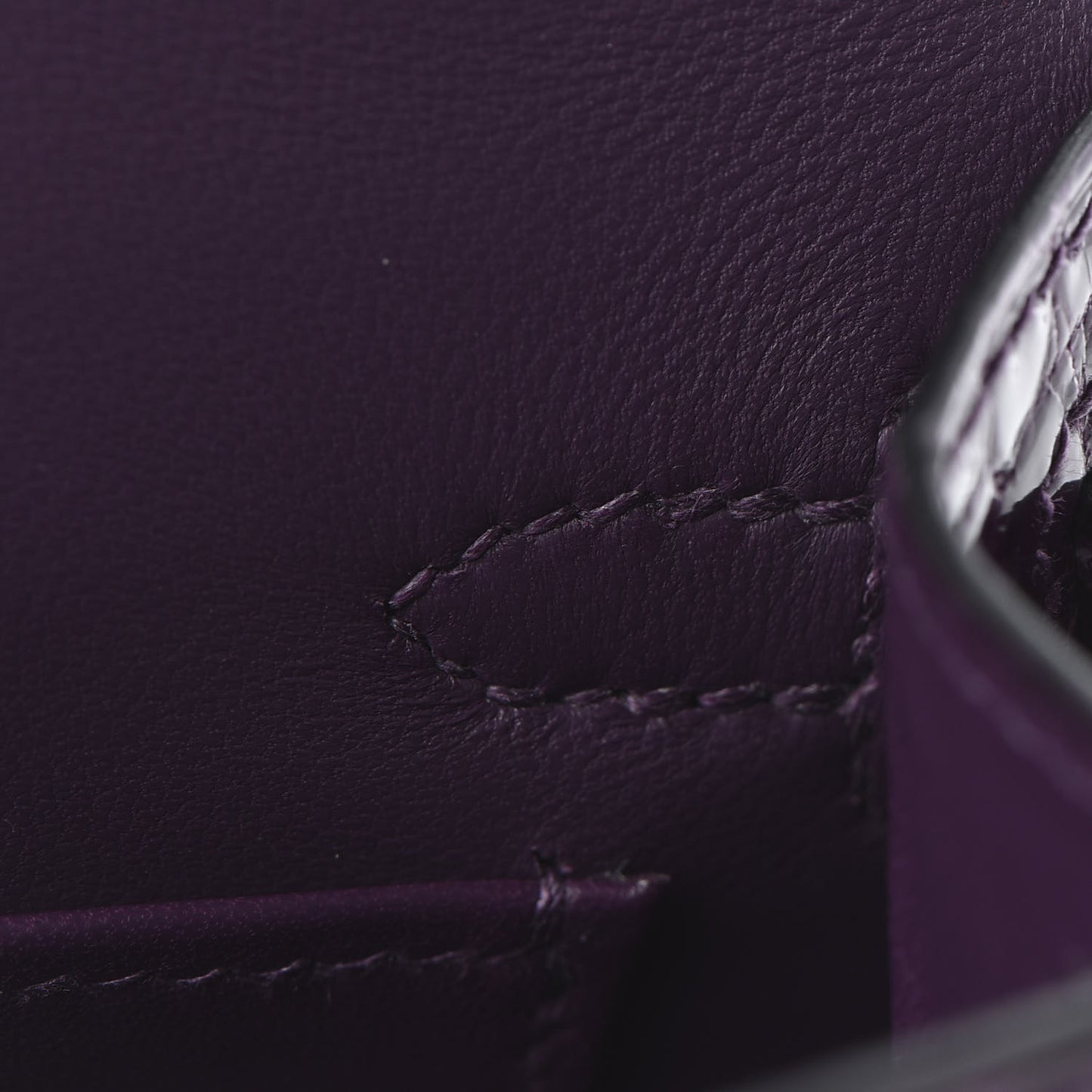 Shiny Alligator Mini Kelly Sellier 20 Cassis