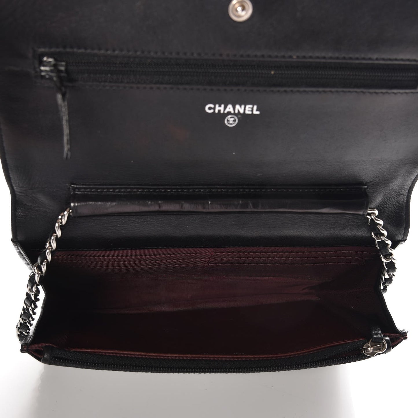 Lambskin Quilted Wallet On Chain WOC Black