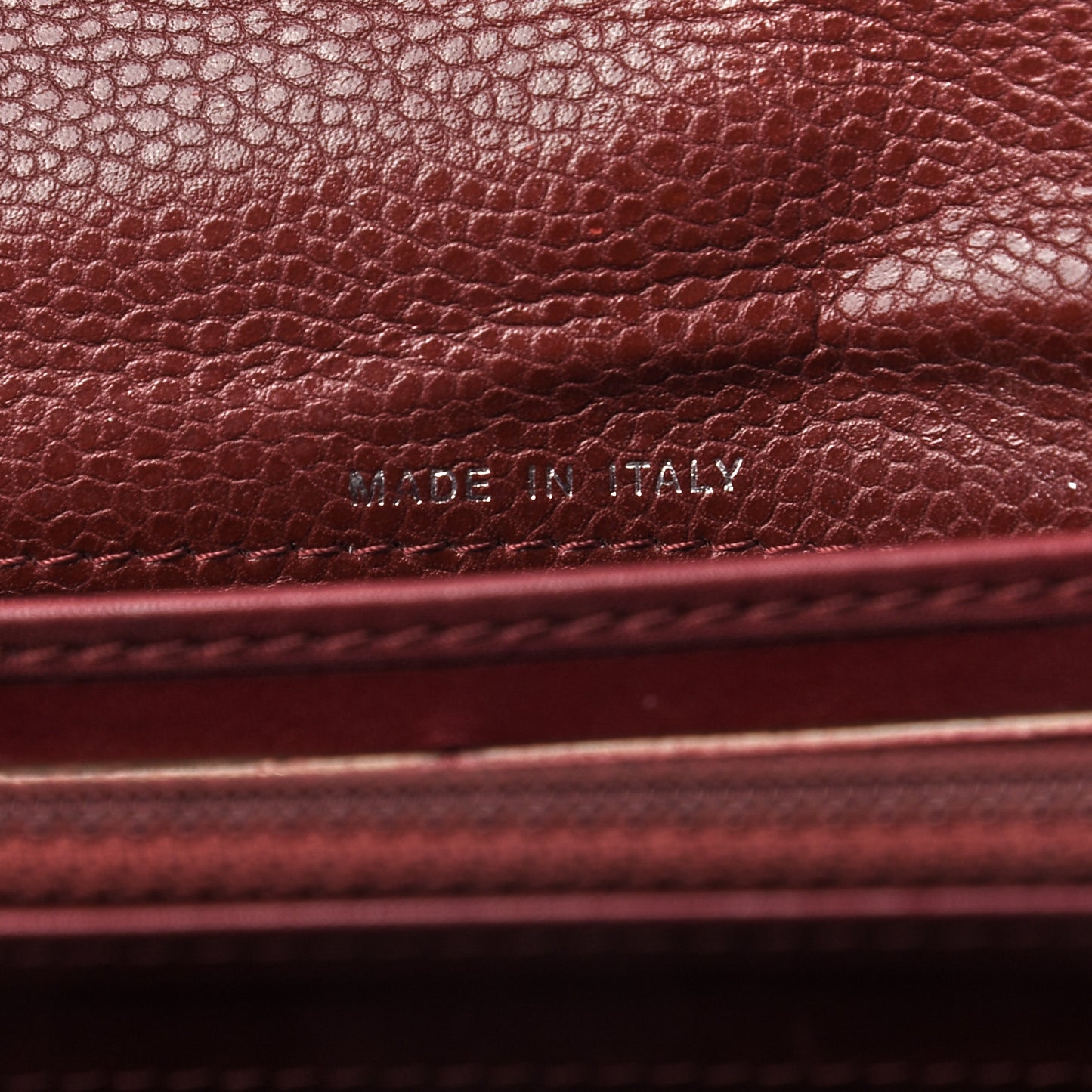 Caviar Quilted Large Gusset Flap Wallet Dark Red