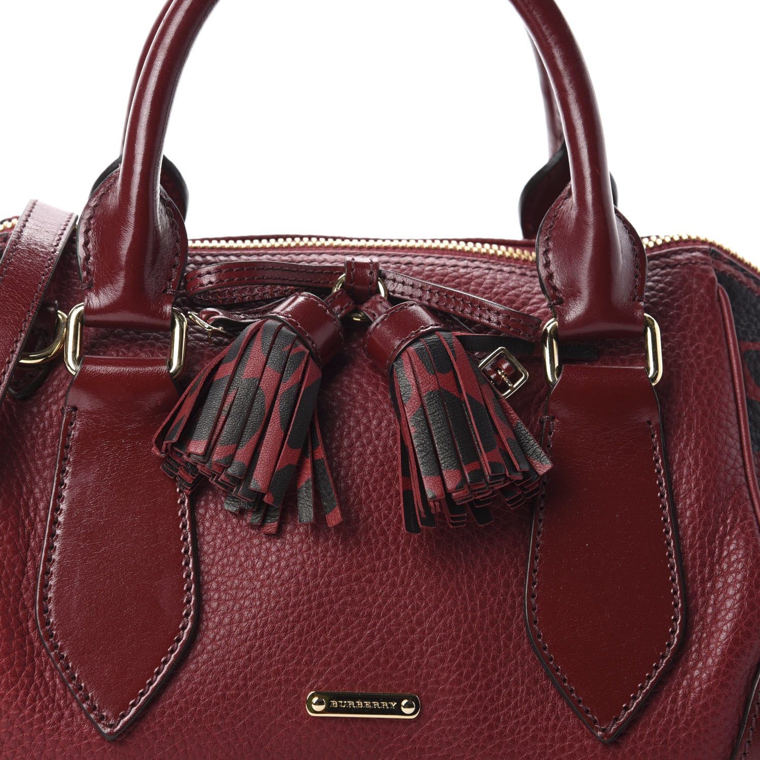 Burberry Grainy Calfskin Small Blaze Animal Print Red Black 11 of 11