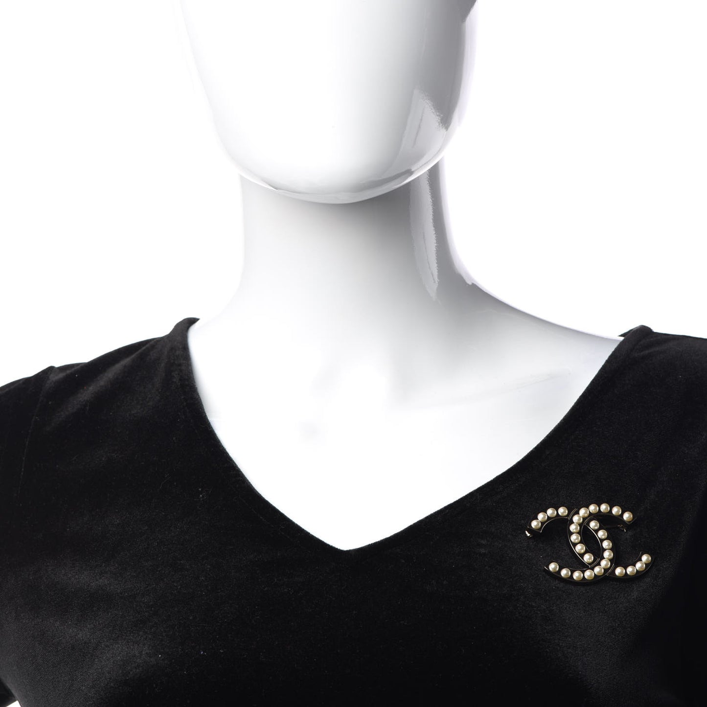 Pearl CC Brooch Gold