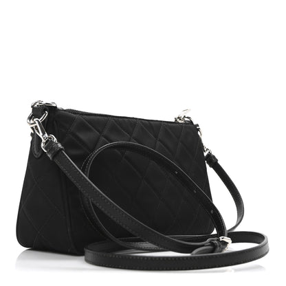 Prada Nylon Tessuto Impuntu Quilted Crossbody Bag Black 3 of 10