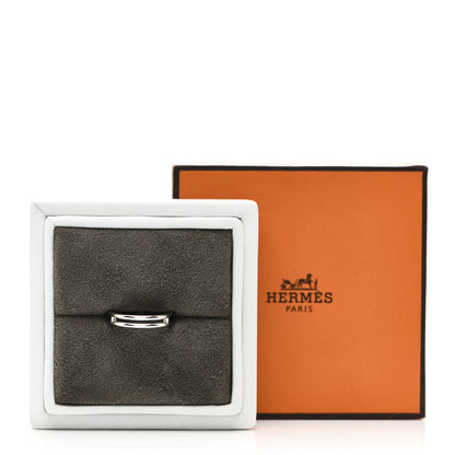 Hermes 18K White Gold Ariane Wedding Band Ring 52 6 5 of 5