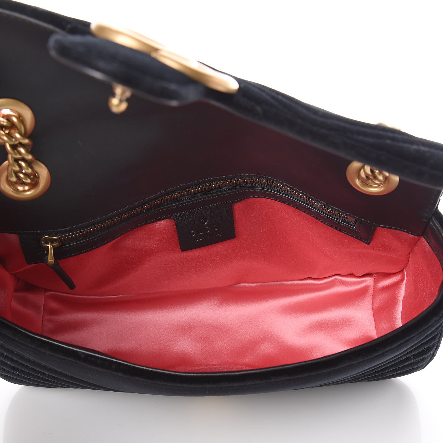 Gucci Velvet Matelasse Small GG Marmont Shoulder Bag Black 5 of 9