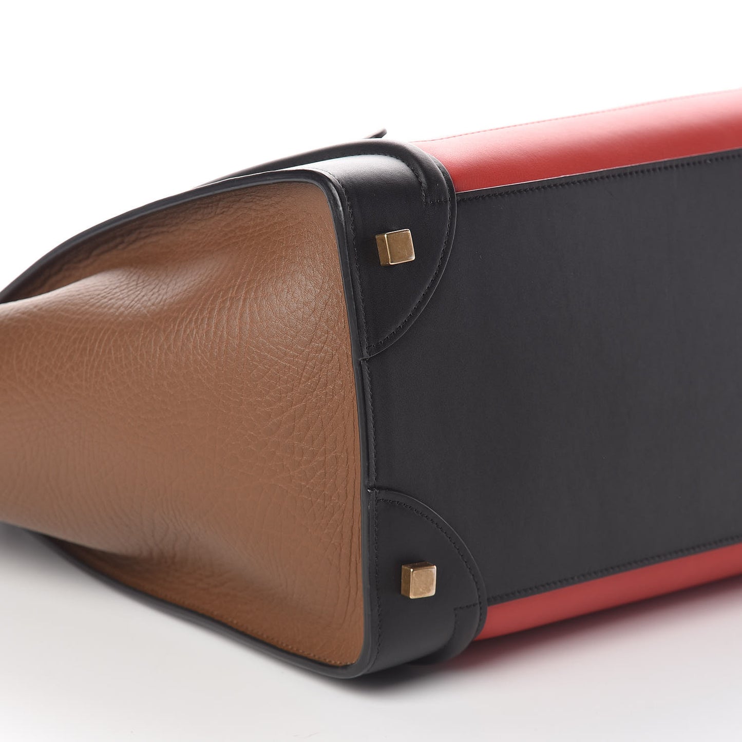 Elephant Calfskin Mini Tri-Color Luggage Bright Red
