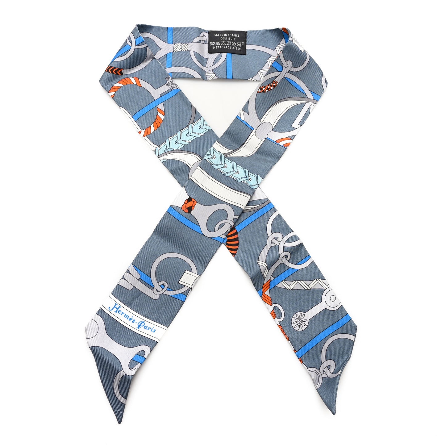 Silk Panoplie Equestre Twilly Gris Ciel Orange