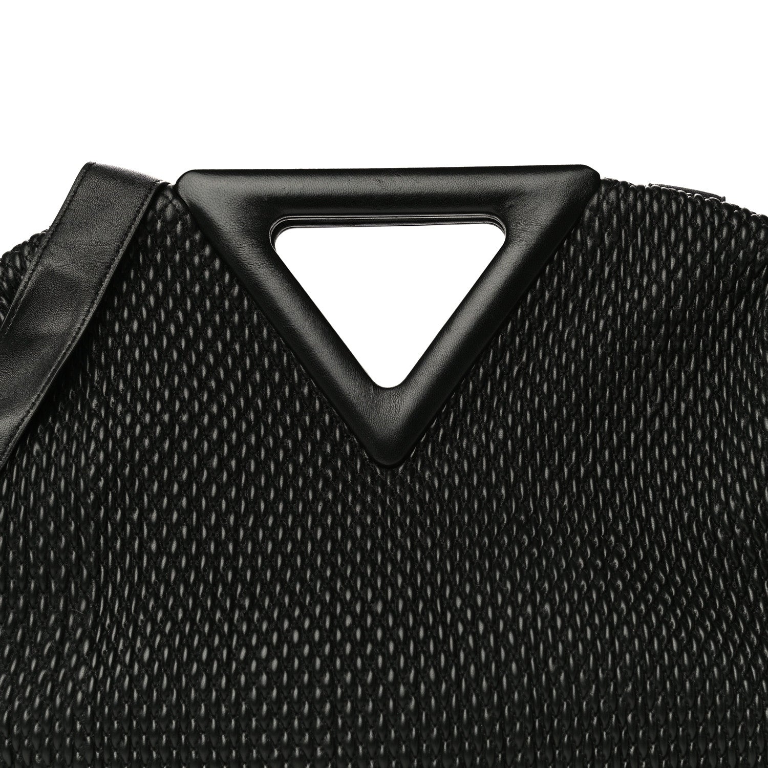 Bottega Veneta Lambskin Knit Small The Point Triangle Bag Black 7 of 12