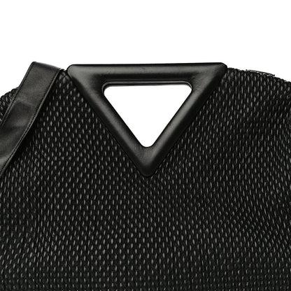 Bottega Veneta Lambskin Knit Small The Point Triangle Bag Black 7 of 12