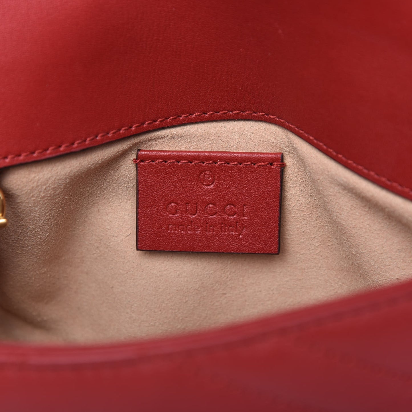 Calfskin Matelasse Super Mini GG Marmont Shoulder Bag Hibiscus Red
