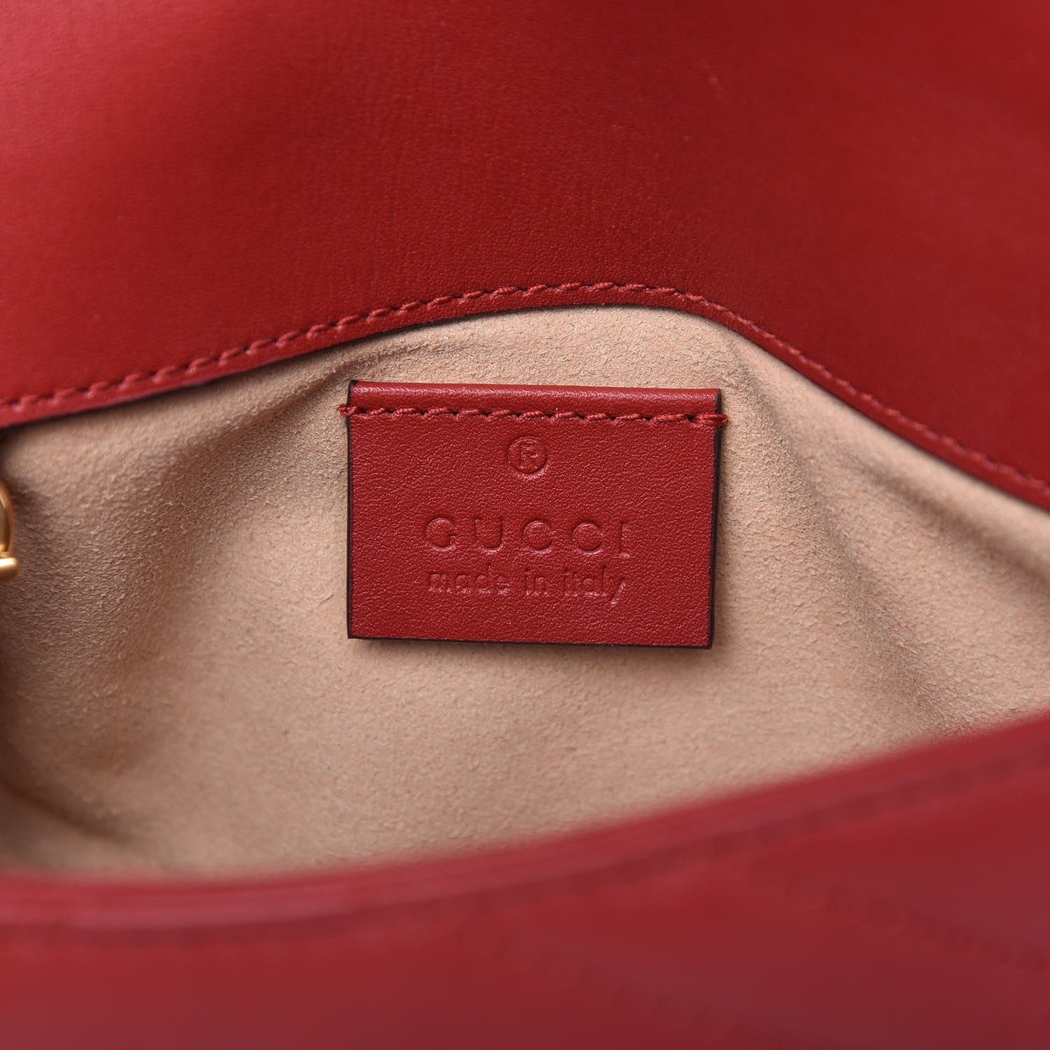 Gucci Calfskin Matelasse Super Mini GG Marmont Shoulder Bag Hibiscus Red 8 of 11