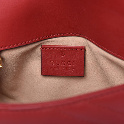Gucci Calfskin Matelasse Super Mini GG Marmont Shoulder Bag Hibiscus Red 8 of 11
