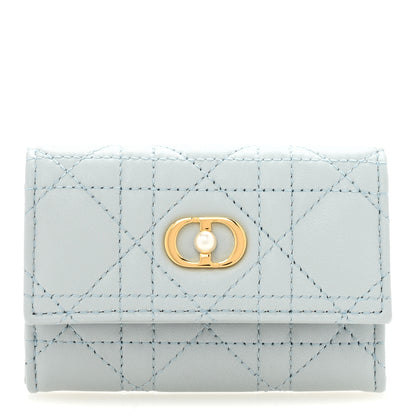 Christian Dior Lambskin Cannage Jolie Glycine Wallet Placid Blue 1 of 8