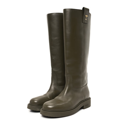 Fendi Calfskin Filo Boots 40 Green 4 of 9