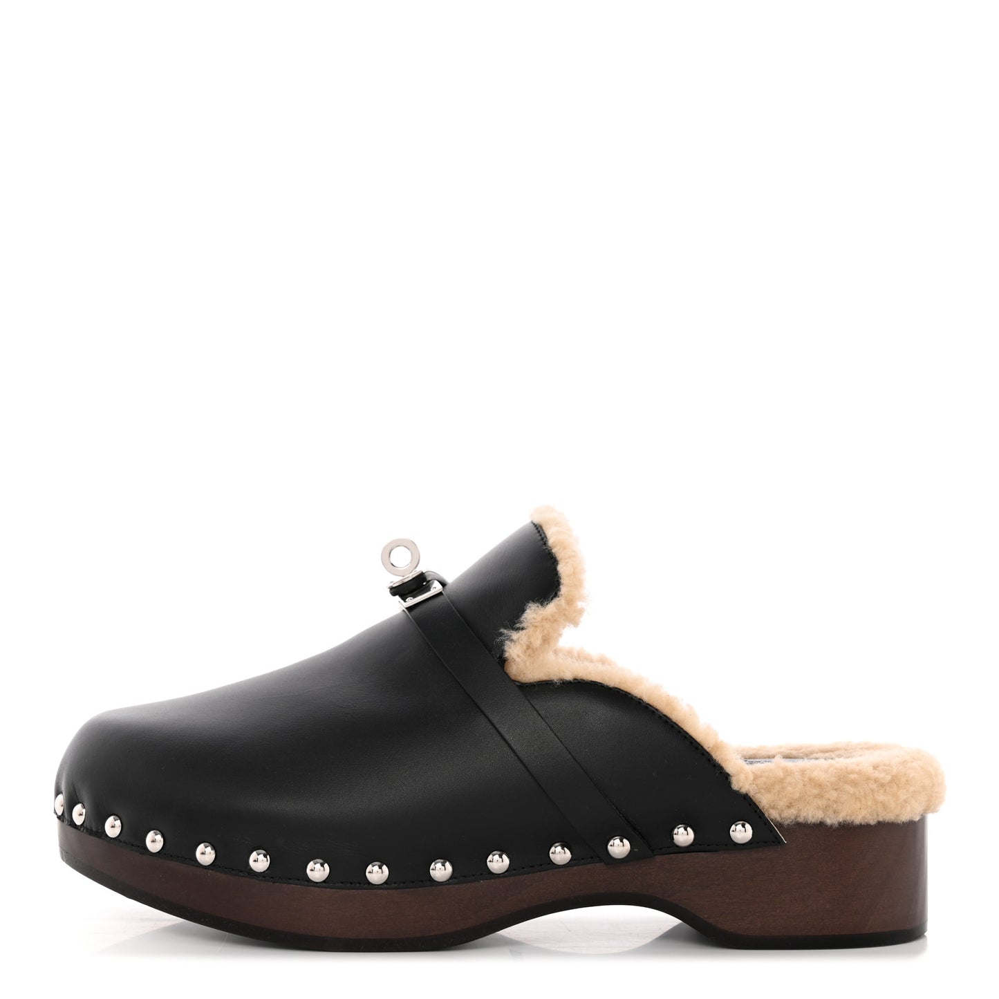 Calfskin Woolskin Carlotta Mules 38 Black