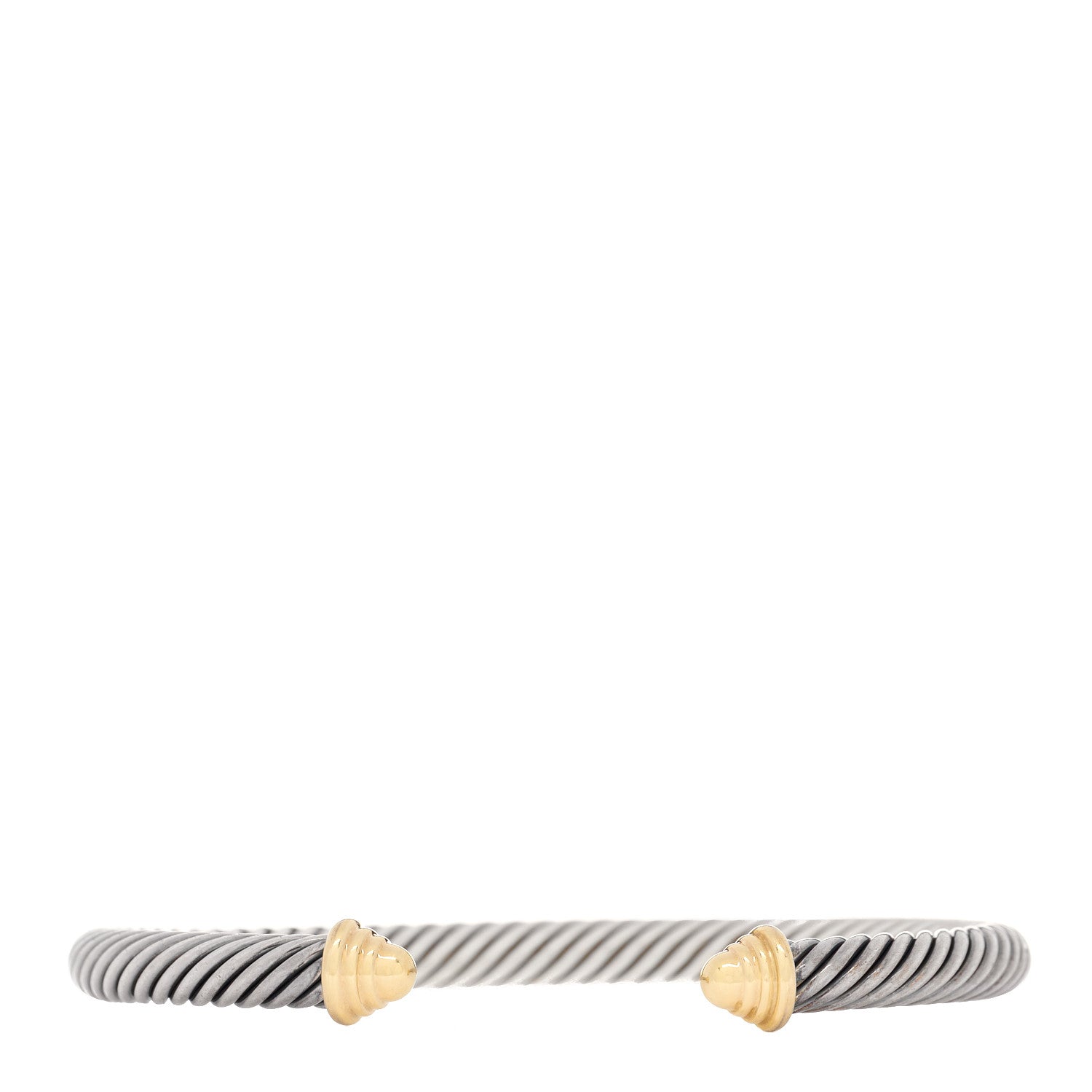 David Yurman Sterling Silver 14K Yellow Gold 5mm Cable Classics Bracelet 1 of 4
