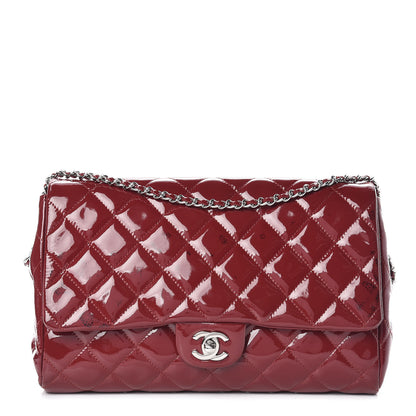 Chanel Patent Quilted Clutch With Chain Flap Red 1 of 18